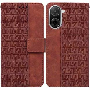 For Redmi A5 4G 171.7mm Geometric Embossed Leather Phone Case(Brown)