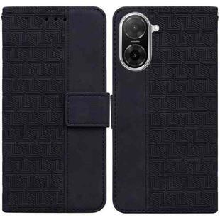 For Redmi A5 4G 171.7mm Geometric Embossed Leather Phone Case(Black)