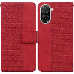 For Redmi A5 4G 171.7mm Geometric Embossed Leather Phone Case(Red)