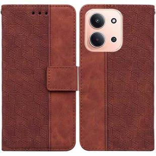 For Redmi 15C 4G 173.1mm / 15C 5G 173.1mm Geometric Embossed Leather Phone Case(Brown)