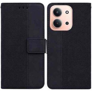 For Redmi 15C 4G 173.1mm / 15C 5G 173.1mm Geometric Embossed Leather Phone Case(Black)