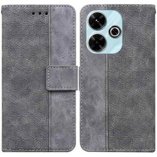 For Xiaomi Poco M6 4G Geometric Embossed Leather Phone Case(Grey)