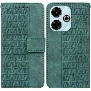 For Xiaomi Poco M6 4G Geometric Embossed Leather Phone Case(Green)