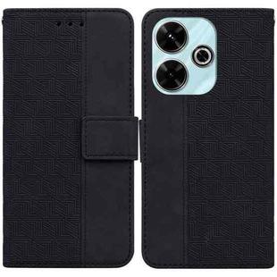 For Xiaomi Poco M6 4G Geometric Embossed Leather Phone Case(Black)