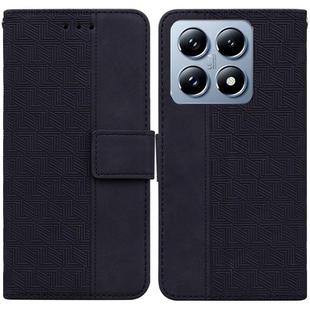 For Xiaomi 14T Geometric Embossed Leather Phone Case(Black)