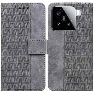 For Xiaomi 15 Geometric Embossed Leather Phone Case(Grey)