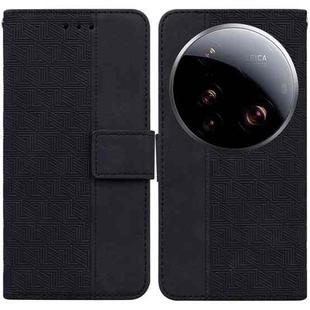 For Xiaomi 15 Ultra Geometric Embossed Leather Phone Case(Black)