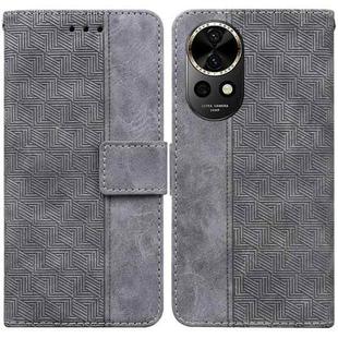 For Huawei nova 12 Geometric Embossed Leather Phone Case(Grey)