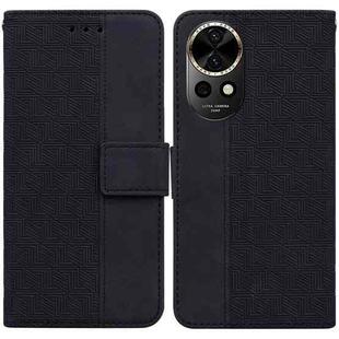 For Huawei nova 12 Geometric Embossed Leather Phone Case(Black)