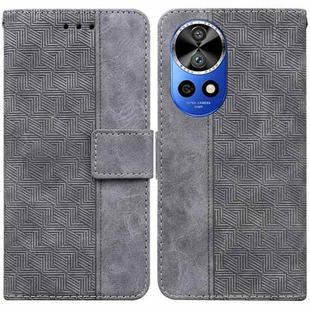 For Huawei nova 12 Pro Geometric Embossed Leather Phone Case(Grey)