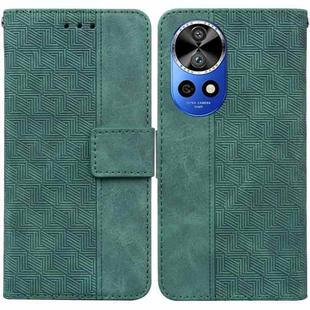 For Huawei nova 12 Pro Geometric Embossed Leather Phone Case(Green)