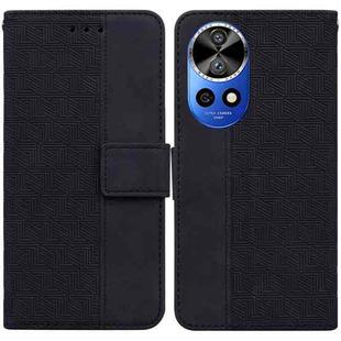 For Huawei nova 12 Ultra Geometric Embossed Leather Phone Case(Black)