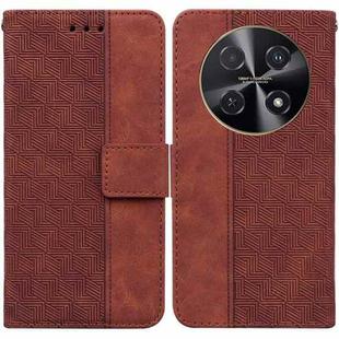 For Huawei nova 12i 4G Global Geometric Embossed Leather Phone Case(Brown)