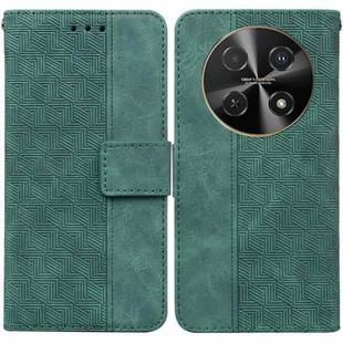 For Huawei nova 12i 4G Global Geometric Embossed Leather Phone Case(Green)