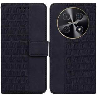 For Huawei nova 12i 4G Global Geometric Embossed Leather Phone Case(Black)