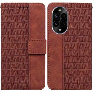 For Huawei nova 13 Pro Geometric Embossed Leather Phone Case(Brown)