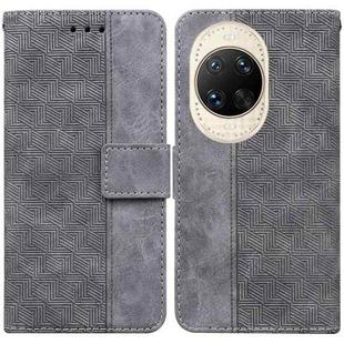 For Huawei nova 14 Ultra Geometric Embossed Leather Phone Case(Grey)