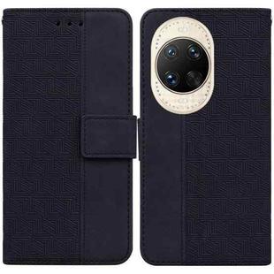 For Huawei nova 14 Ultra Geometric Embossed Leather Phone Case(Black)