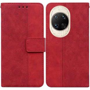 For Huawei nova 14 Ultra Geometric Embossed Leather Phone Case(Red)