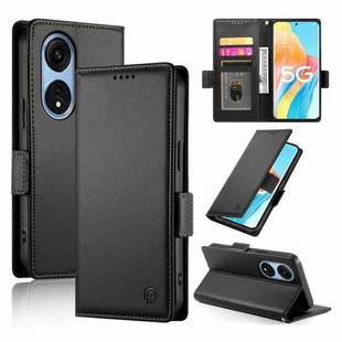 For OPPO A1 Pro / Reno8 T 5G Side Buckle Magnetic Frosted Leather Phone Case(Black)