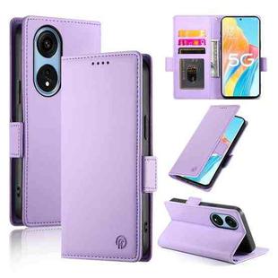 For OPPO A1 Pro / Reno8 T 5G Side Buckle Magnetic Frosted Leather Phone Case(Purple)