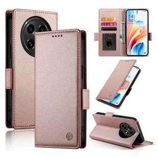 For OPPO A2 Pro / A3 Pro Side Buckle Magnetic Frosted Leather Phone Case(Rose Gold)