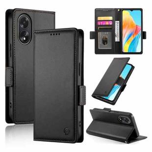 For OPPO A18 4G / A38 4G Global Side Buckle Magnetic Frosted Leather Phone Case(Black)