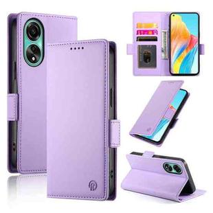 For OPPO A78 4G Global Side Buckle Magnetic Frosted Leather Phone Case(Purple)