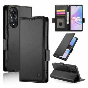 For OPPO A78 5G / A58x Global / A1x 5G Side Buckle Magnetic Frosted Leather Phone Case(Black)