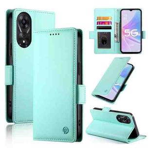 For OPPO A78 5G / A58x Global / A1x 5G Side Buckle Magnetic Frosted Leather Phone Case(Mint Green)