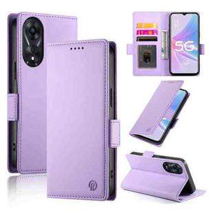 For OPPO A78 5G / A58x Global / A1x 5G Side Buckle Magnetic Frosted Leather Phone Case(Purple)