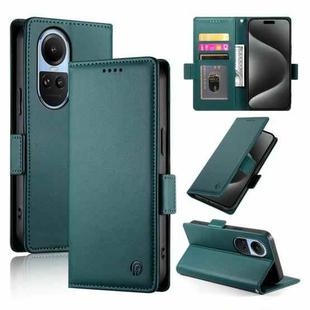 For OPPO Reno10 / Reno10 Pro Global Side Buckle Magnetic Frosted Leather Phone Case(Dark Green)
