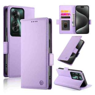 For OPPO Reno11 F Side Buckle Magnetic Frosted Leather Phone Case(Purple)