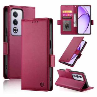 For OPPO A3 Pro 5G Side Buckle Magnetic Frosted Leather Phone Case(Wine Red)