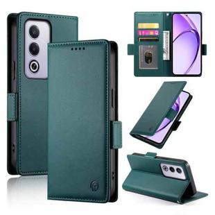 For OPPO A3 Pro 5G Side Buckle Magnetic Frosted Leather Phone Case(Dark Green)