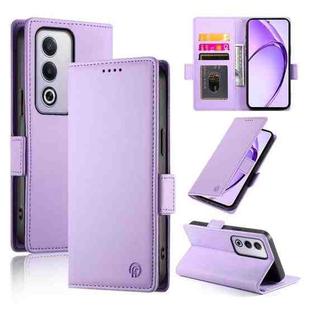 For OPPO A3 Pro 5G Side Buckle Magnetic Frosted Leather Phone Case(Purple)