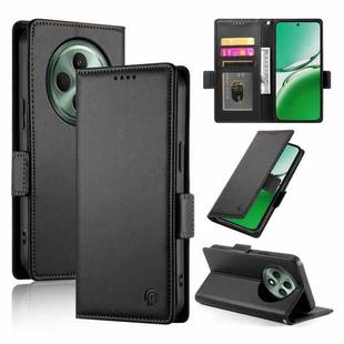 For OPPO Reno12 F 4G / 5G / F27 India Side Buckle Magnetic Frosted Leather Phone Case(Black)