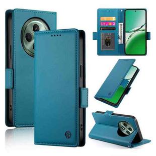 For OPPO Reno12 F 4G / 5G / F27 India Side Buckle Magnetic Frosted Leather Phone Case(Blue)