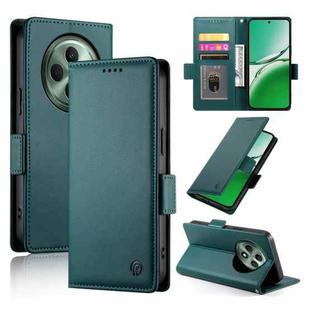 For OPPO Reno12 F 4G / 5G / F27 India Side Buckle Magnetic Frosted Leather Phone Case(Dark Green)