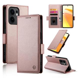 For OPPO Reno13 F 4G / 5G Side Buckle Magnetic Frosted Leather Phone Case(Rose Gold)