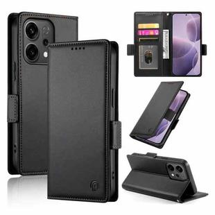 For OPPO Reno14 Global / Reno14 F 5G Side Buckle Magnetic Frosted Leather Phone Case(Black)