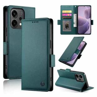 For OPPO Reno14 Global / Reno14 F 5G Side Buckle Magnetic Frosted Leather Phone Case(Dark Green)