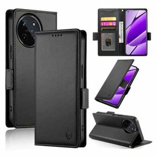 For Realme 11 4G Side Buckle Magnetic Frosted Leather Phone Case(Black)