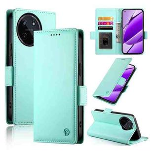 For Realme 11 4G Side Buckle Magnetic Frosted Leather Phone Case(Mint Green)