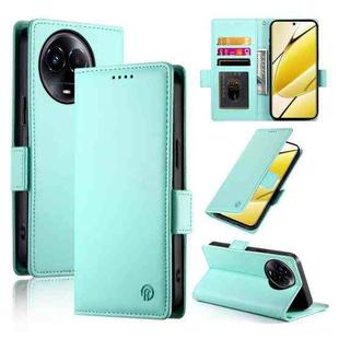 For Realme 11 5G / Realme 11x Side Buckle Magnetic Frosted Leather Phone Case(Mint Green)