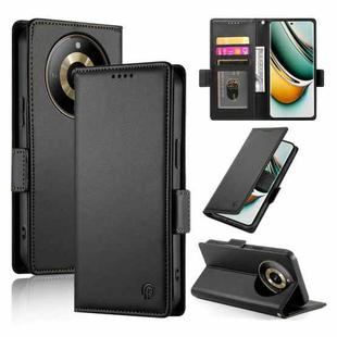 For Realme 11 Pro 5G / 11 Pro+ 5G Side Buckle Magnetic Frosted Leather Phone Case(Black)