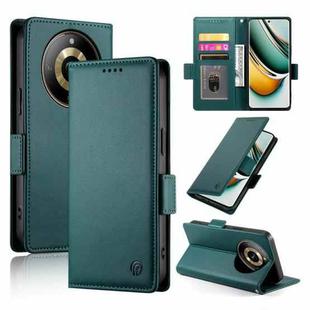 For Realme 11 Pro 5G / 11 Pro+ 5G Side Buckle Magnetic Frosted Leather Phone Case(Dark Green)