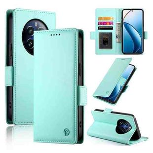 For Realme 12 Pro / 12 Pro+ Side Buckle Magnetic Frosted Leather Phone Case(Mint Green)