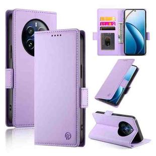For Realme 12 Pro / 12 Pro+ Side Buckle Magnetic Frosted Leather Phone Case(Purple)