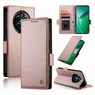 For Realme 12+ / Narzo 70 Pro Side Buckle Magnetic Frosted Leather Phone Case(Rose Gold)